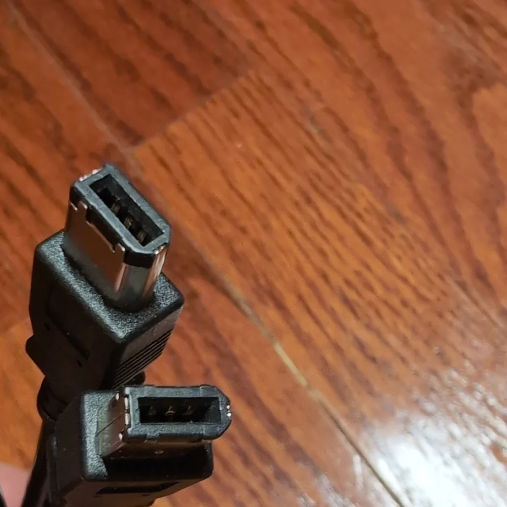 Two FireWire Cables Black